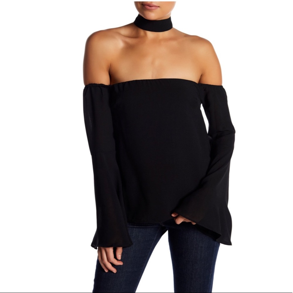 Endless Rose Black Off-Shoulder Blouse